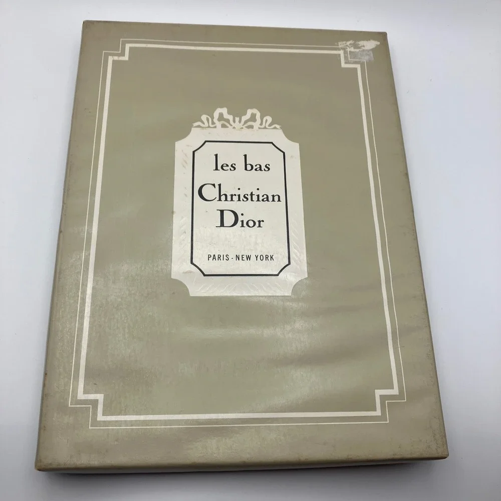Vintage Christian Dior Les Bas Ultra‎ Derby Brown Nylon Stockings 9 S New READ